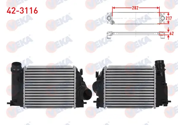 VEKA 42-3116 | Turbo Radyatörü İntercooler Renault Kadjar 1 6 Tce 165 163 Hp 2016