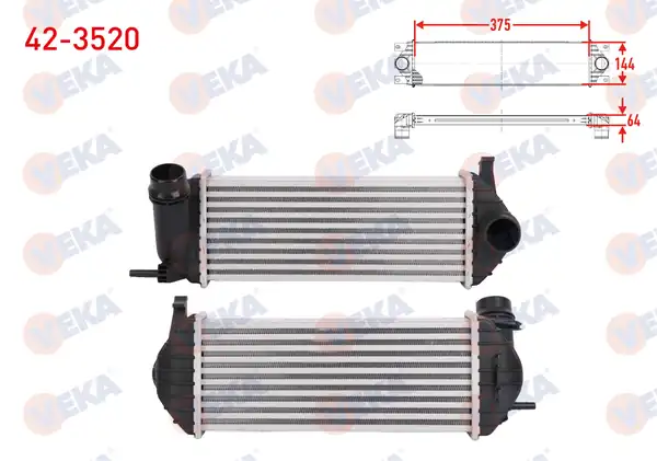 VEKA 42-3520 | Turbo Radyatörü İntercooler Segmanlı Renault Kangoo Express Fc0 1_ 1 5 dCi 2008