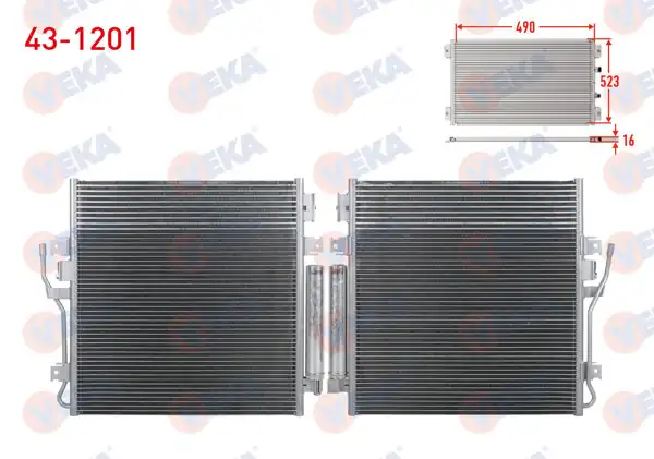 VEKA 43-1201 | Klima Radyatörü Jeep Cherokee (Kk) 2.8 Crd 2008-2013 / Dodge Nitro 2.8 Crd 2007 -