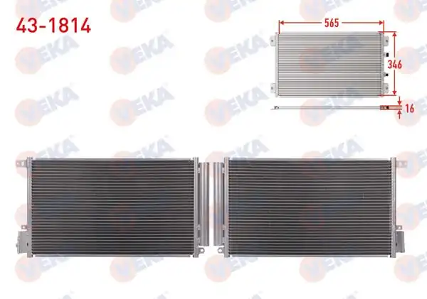 VEKA 43-1814 | Klima Radyatörü Fiat Doblo (152,263) 1.4 2010 -