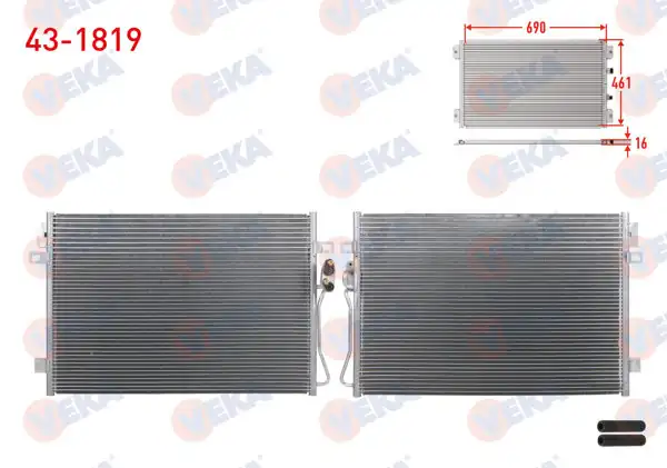 VEKA 43-1819 | Klima Radyatörü Fiat Freemont (Jf) 2.0 Mjt A-T 2011 -