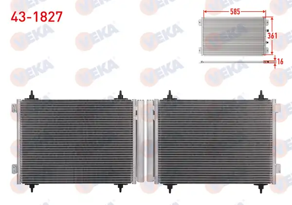 VEKA 43-1827 | Klima Radyatörü Fiat Scudo 270 1 6 Mjt 2007