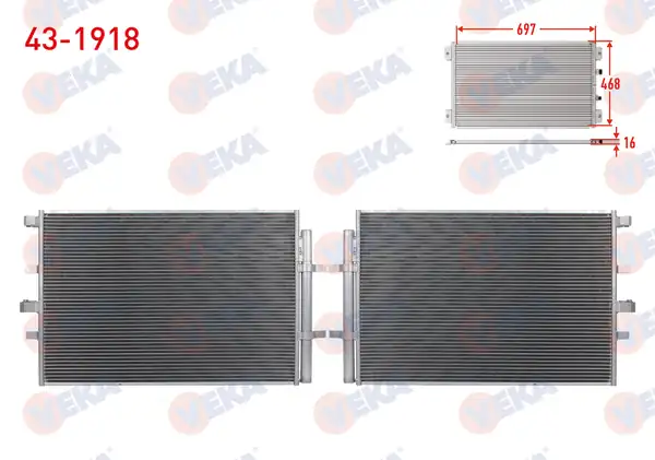 VEKA 43-1918 | Ford Transit Custom 2014 Model Sonrası Klima Radyatörü