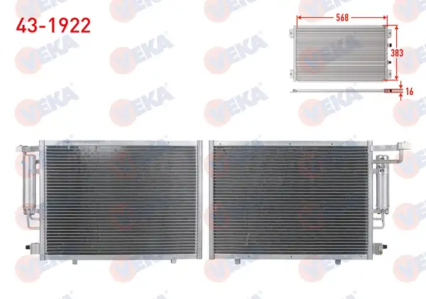 VEKA 43-1922 | Klima Radyatörü Ford Fiesta VI 1 4 TDCI 2008 2012