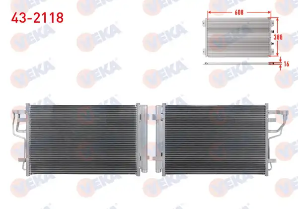VEKA 43-2118 | Klima Radyatörü Hyundai i30 (Fd) 1.4İ A-T / M-T 2007-2011