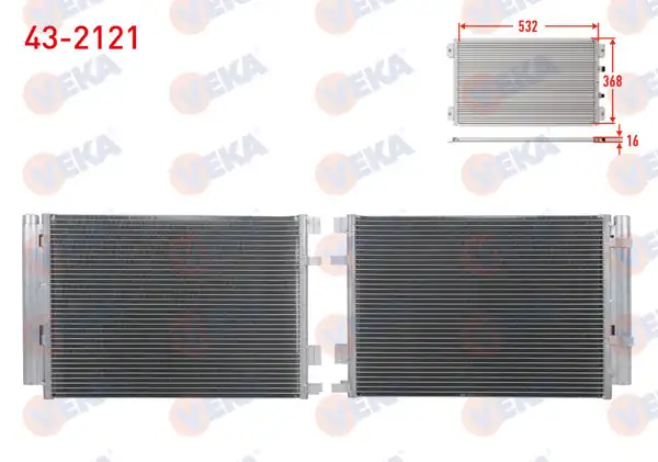 VEKA 43-2121 | Klima Radyatörü Hyundai Accent Blue 1.6 CRDI 2012 -
