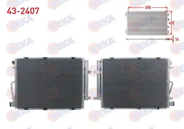 VEKA 43-2407 | Klima Radyatörü Kia Sorento I (Jc) 2.5 CRDI A-T 2006-2009