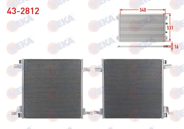VEKA 43-2812 | Klima Radyatörü Mercedes M Serisi (W163) Ml 230 1998-2005