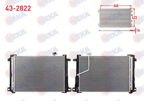 VEKA 43-2822 | Klima Radyatörü Mercedes C Class W204 C 180 2007 2014