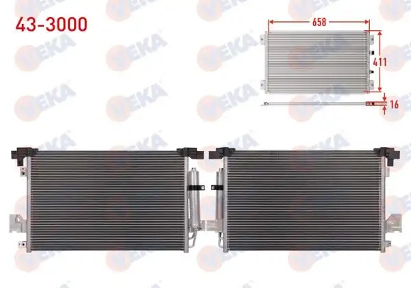 VEKA 43-3000 | Klima Radyatörü Mitsubishi Lancer VIII 1.5 2008 -