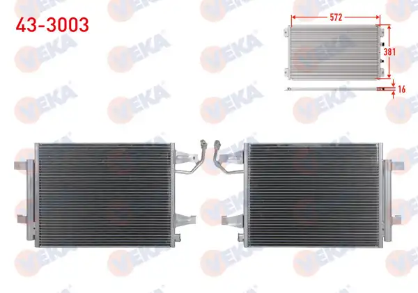 VEKA 43-3003 | Klima Radyatörü Mitsubishi Colt VI (Z3_A,Z2_A) 1.1 M-T 2002-2012