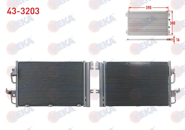 VEKA 43-3203 | Klima Radyatörü Opel Astra H 1.4İ 2004-2010