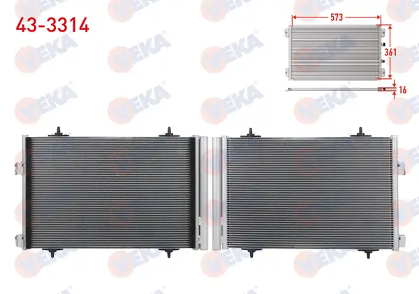 VEKA 43-3314 | Klima Radyatörü Peugeot 508 İ 1 6 Hdi Thp Vti Citroen C5 III 1 6 Hdi Thp 2008 2018