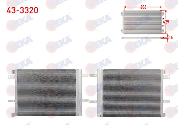 VEKA 43-3320 | Klima Radyatörü Peugeot Rifter