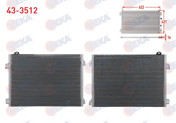 VEKA 43-3512 | Klima Radyatörü Renault Thalia II 1.5 DCI 2008-2014