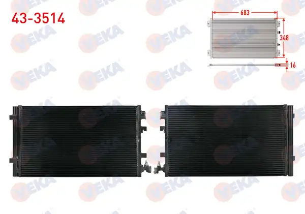VEKA 43-3514 | Klima Radyatörü Renault Megane III (Kz0 / 1) 1.5 DCI 2008-2010