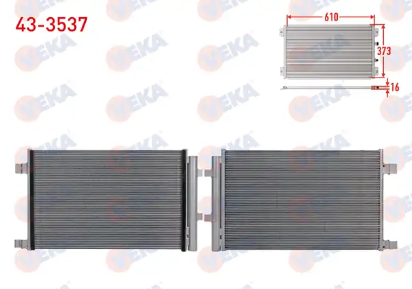 VEKA 43-3537 | Klima Radyatörü Renault Megane IV 1.5 DCI Euro 6 2016-/ Nissan Qashqai II 1.5 DCI Euro 6 2018 -