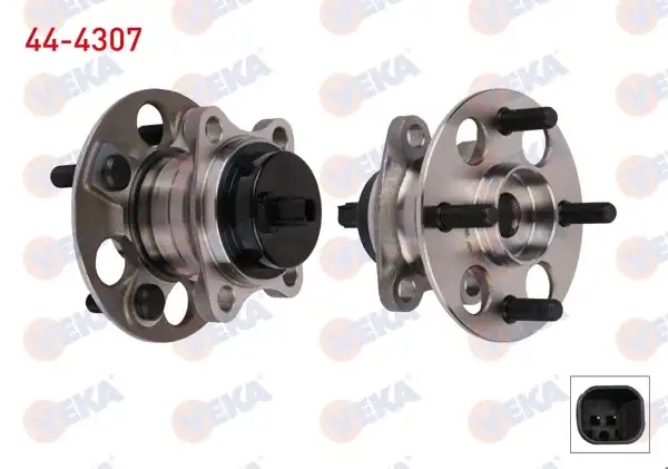VEKA 44-4307 | Porya Sol-Sağ Arka Rulmanlı Toyota Yaris (P9) 1.0 Vvt-I 4 Bijon ABS Sensörlü 2006-2010