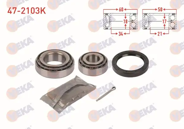 VEKA 47-2103K | On Tekerlek Rulman Kiti Sol-Sağ Hyundai H100 2.5 D 1993-2004 / Mitsubishi L 300 2.5 D 1986-2006