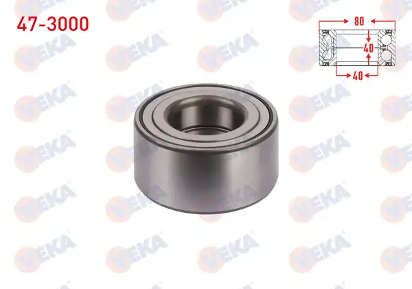 VEKA 47-3000 | On Tekerlek Rulmanı Sol-Sağ 40X80x40 Mitsubishi Lancer 1.6 2003-2008 / Lancer VII 1.3 2003-2007 / Outlander I 2.0-2.4 2001-2006
