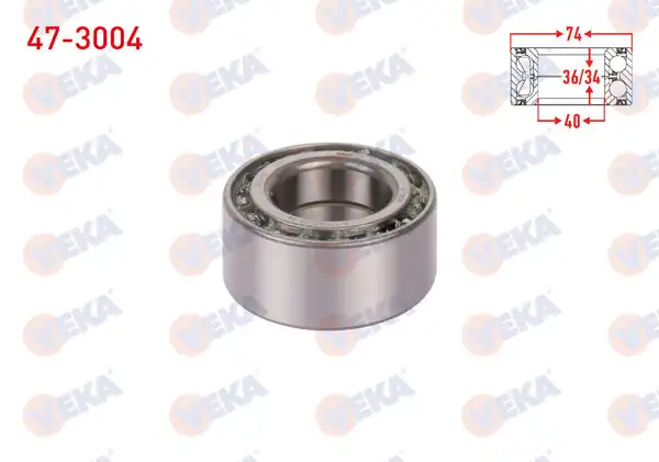 VEKA 47-3004 | On Tekerlek Rulmanı Sol-Sağ 40X74x36 / 34 Mitsubishi