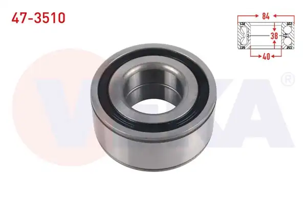 VEKA 47-3510 | On Tekerlek Rulmanı Sol-Sağ 40X84x38 Renault Laguna I 1.9 Dtı-1.8İ-2.0İ 1993-2001 / Megane I 1.9 Dt-1.6İ 16V 1996-2003 / Safrane 2.0İ 1992-2000