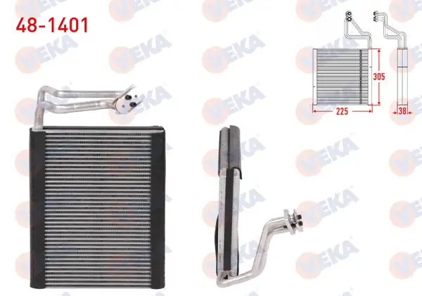 VEKA 48-1401 | Klima Evaporatoru Borulu 225x305x38 Bmw 3 F30 2013 2018 1 F20 2011 2019 2 F22 2013 2018 4 F36 2013 2019