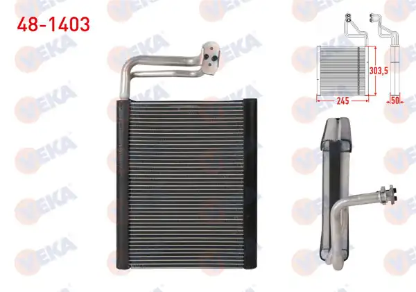 VEKA 48-1403 | Klima Evaporatoru Borulu 303,5X245x50 BMW 5 (F10) 2011-2016 / 6 (F06) 2011-2018 / 7 (F01) 2008-2015