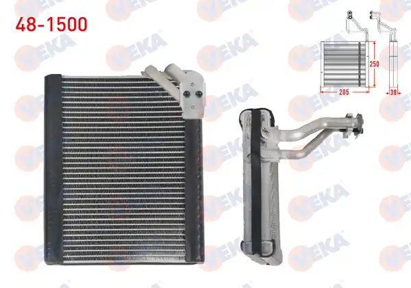 VEKA 48-1500 | Klima Evaporatoru Borulu 250x205x38 Citroen C Elysee 1 6 Hdi 1 6 Vti 2012 Peugeot 301 1 6 Hdi 1 6 Vti 2012