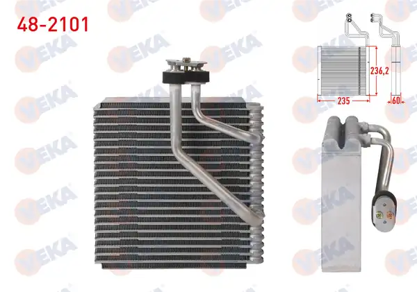 VEKA 48-2101 | Klima Evaporatoru Borulu 236 2x235x60 Hyundai Accent II 2000 2005