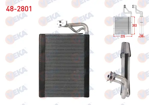 VEKA 48-2801 | Klima Evaporatoru Borulu 303x235x38 Mercedes C