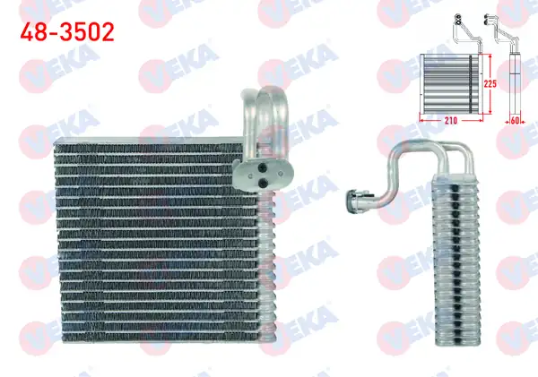 VEKA 48-3502 | Klima Evaporatoru Borulu 225x210x60 Renault Modus