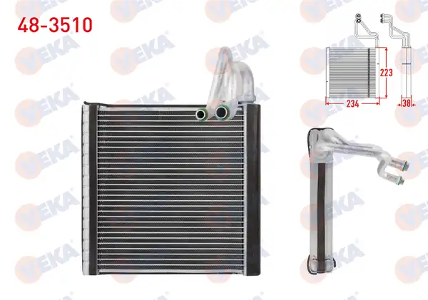 VEKA 48-3510 | Klima Evaporatoru Borulu 234x223x38 Renault Clio V 2020