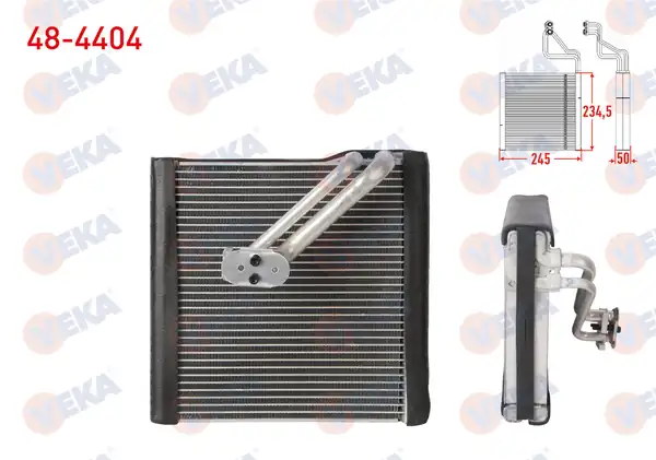 VEKA 48-4404 | Klima Evaporatoru Borulu 245x234 5x50 VW Golf V