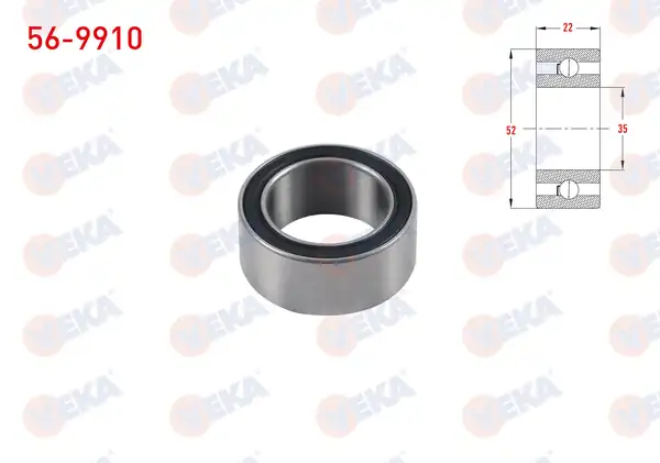VEKA 56-9910 | Universal Klima Rulmanı 35x52x22