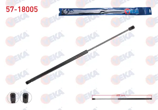 VEKA 57-18005 | Bagaj Amortisörü 600mm 670n Citroen Nemo 2007 Fiat Fiorino 225 2007 Peugeot Bipper Aa 2008 2 Adet