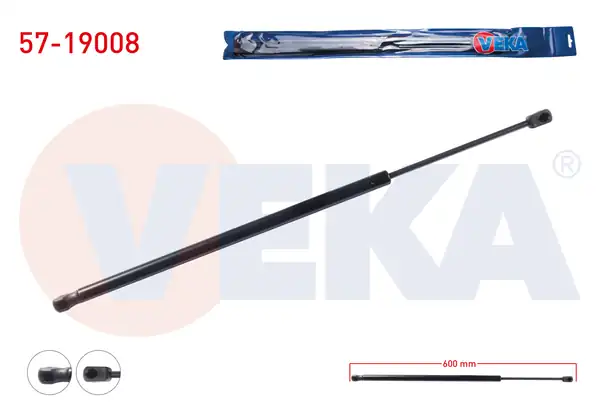 VEKA 57-19008 | Bagaj Amortisörü 600mm 440n Ford Fiesta V 2001 2008 2 Adet