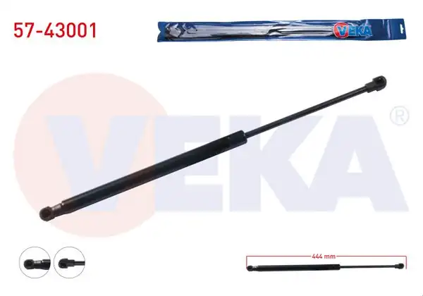 VEKA 57-43001 | Bagaj Amortisörü 444mm / 455N Toyota Auris (Zre15) 5 Kapı 2007-2012 | 2 Adet