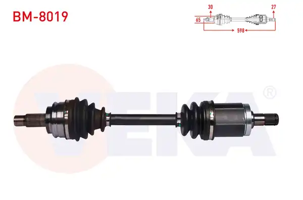 VEKA BM-8019 | Komple Aks Sol Ön BMW X3 (E83) 2.0 D X-Drıve Uzunluk 598 mm 2004-2010