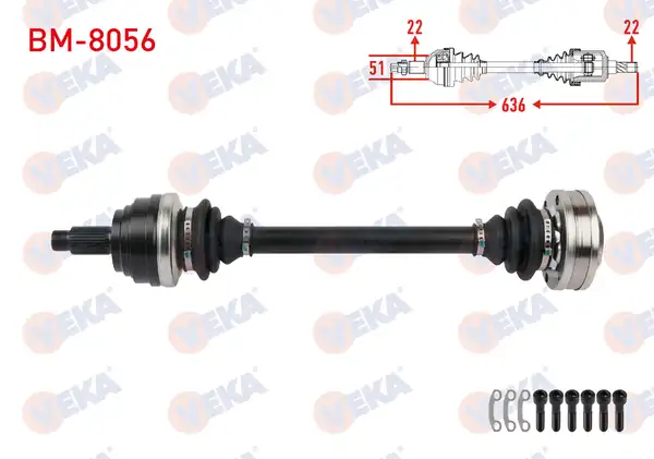 Veka Bm 8056 Komple Aks Sol Sağ Arka Uzunluk 574mm Bmw 3 Serisi E30 316i 318i 1987 1991