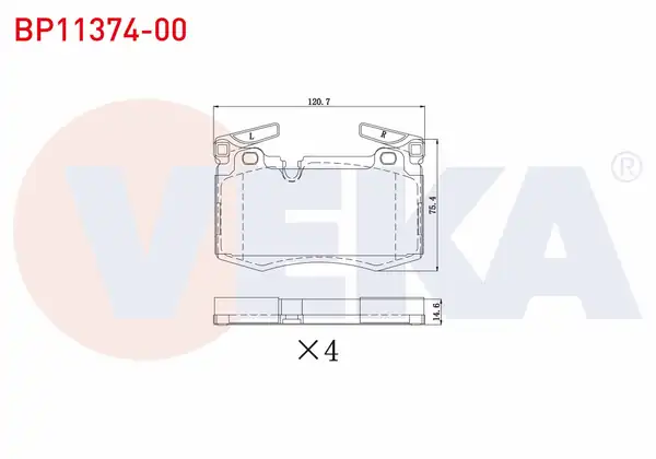 VEKA BP11374-00 | Fren Balata Ön Mini (R56) Cooper 1.6 D 2006-2013