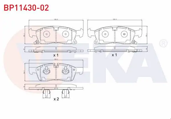 VEKA BP11430-02 | Fren Balata Ön Ikazlı Jeep Grand Cherokee IV (Wk,Wk2) 3.0 Crd 4X4 2010 -
