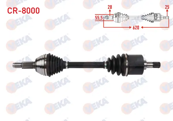 Veka Cr 8000 Komple Aks Sol Ön Uzunluk 620mm Chery Alıa 1 6 2006 2009