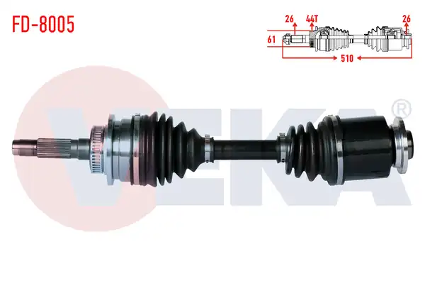 VEKA FD-8005 | Komple Aks Sol Ön ABS li Uzunluk 510mm Ford Ranger 2.5 TDCI 4X4 1997-2006