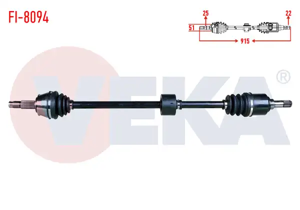 Veka Fi 8094 Komple Aks Sağ Ön Fiat Marea Liberty 185 1 6i 16v M T Uzunluk 915mm 2002 2007