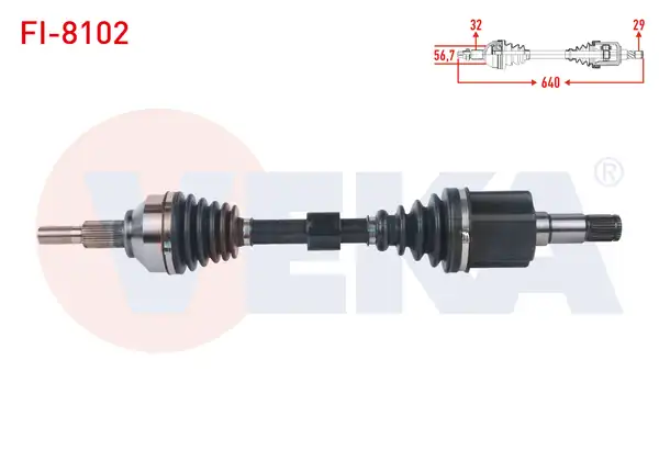 Veka Fi 8102 Komple Aks Sol Ön Uzunluk 640mm Fiat Freemont 2 0 Mjt A T 4x4 2011