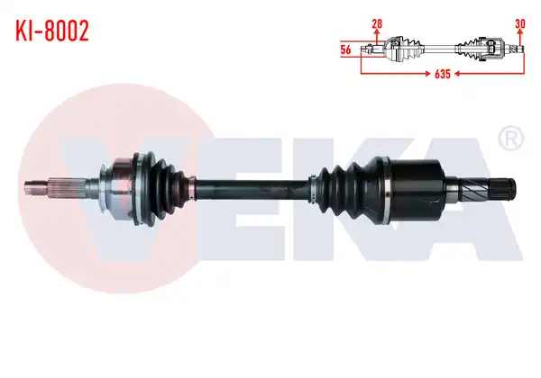 Veka Ki 8002 Komple Aks Sol Ön Kia Sorento İ Jc 2 5 CRDI A T Uzunluk 635mm 2002 2009