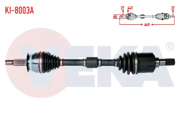 Veka Ki 8003a Komple Aks Sol Ön Kia Cerato Ld 1 6 CRDI M T ABS li 44 Dış Uzunluk 649mm 2004 2012