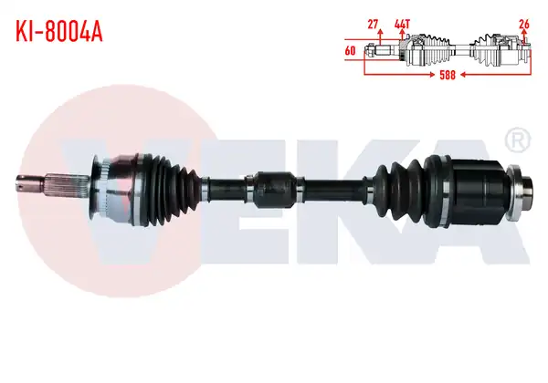 Veka Ki 8004a Komple Aks Sağ Ön Kia Cerato Ld 1 6 CRDI M T ABS li 44 Dış Uzunluk 588mm 2004 2012