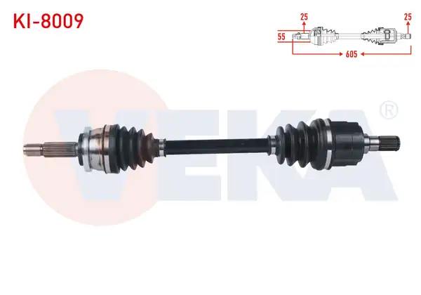 Veka Ki 8009 Komple Aks Sol Ön Uzunluk 605mm Kia Picanto Ja 1 25 Mpı M T 2017